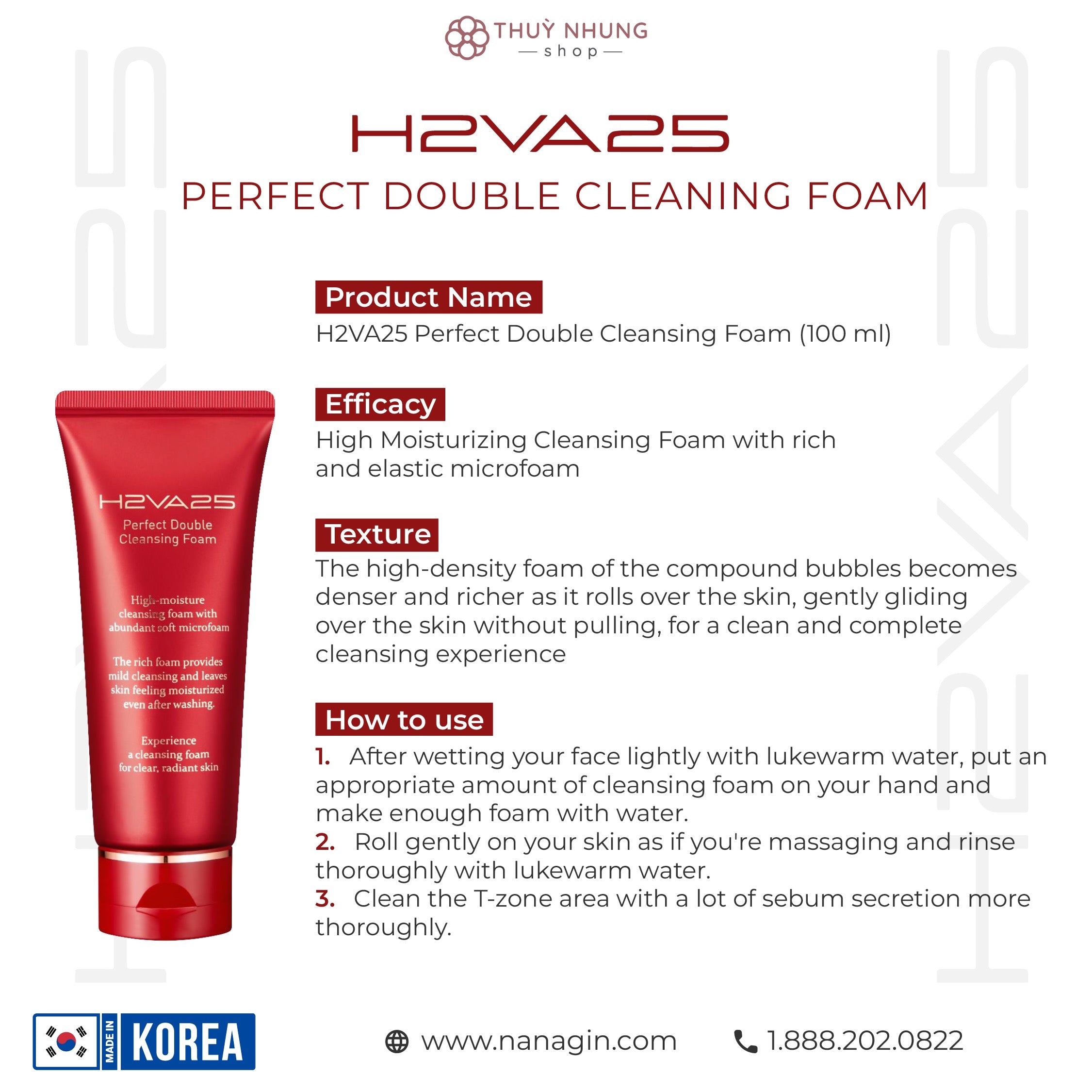 APYLD H2VA25 Perfect Double Cleansing Foam 100ml - Thuy Nhung Shop APYLD H2VA25 Perfect Double Cleansing Foam 100ml - Thuy Nhung Shop
