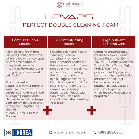 APYLD H2VA25 Perfect Double Cleansing Foam 100ml - Thuy Nhung Shop
