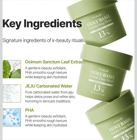 [P.CALM] Holy Basil Bubble Deep Mask