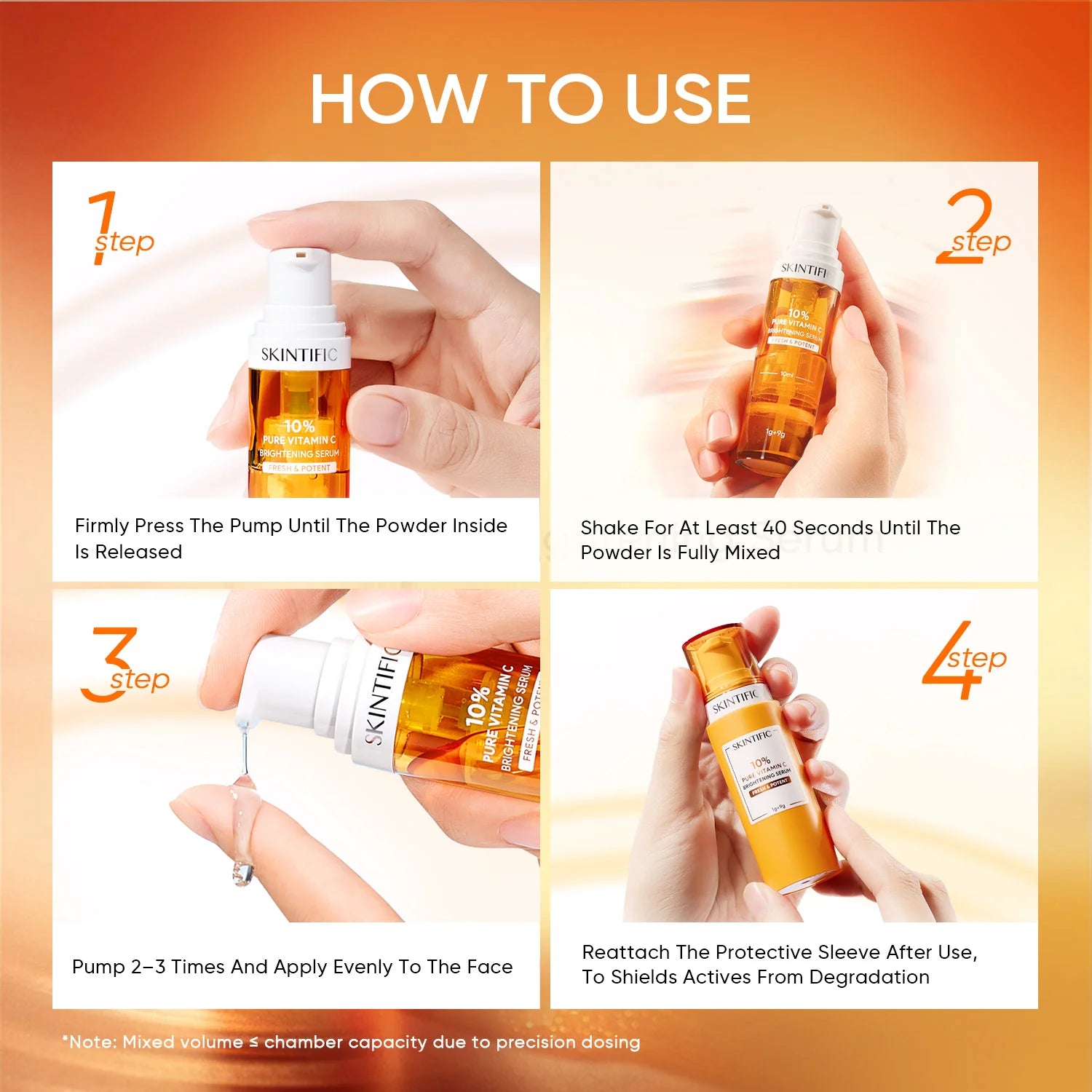 [SKINTIFIC] 10% Pure Vitamin C Brightening Serum Set (1g + 9g) - Thuy Nhung Shop