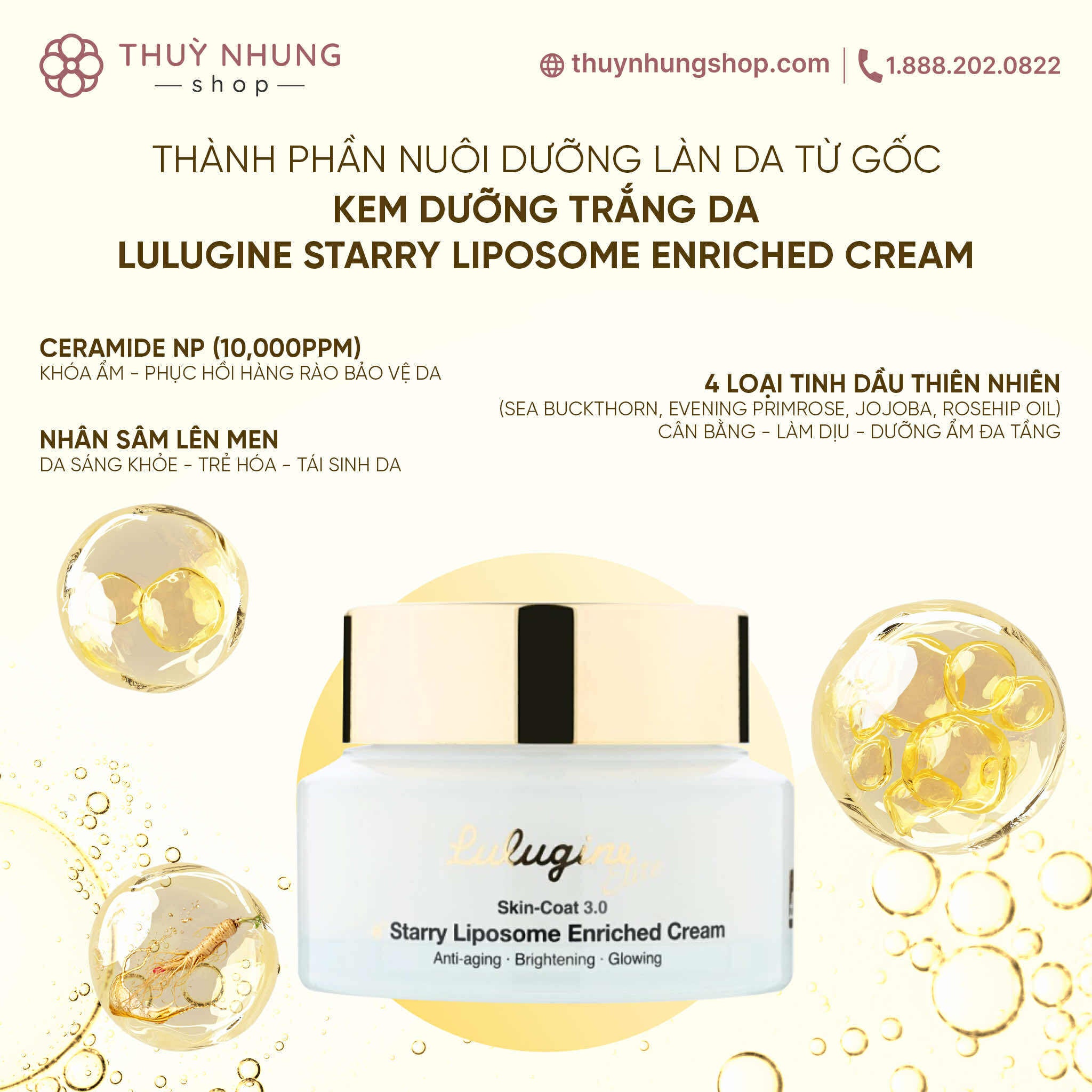 [LULUGINE] Starry Liposome Cream - Thuy Nhung Shop