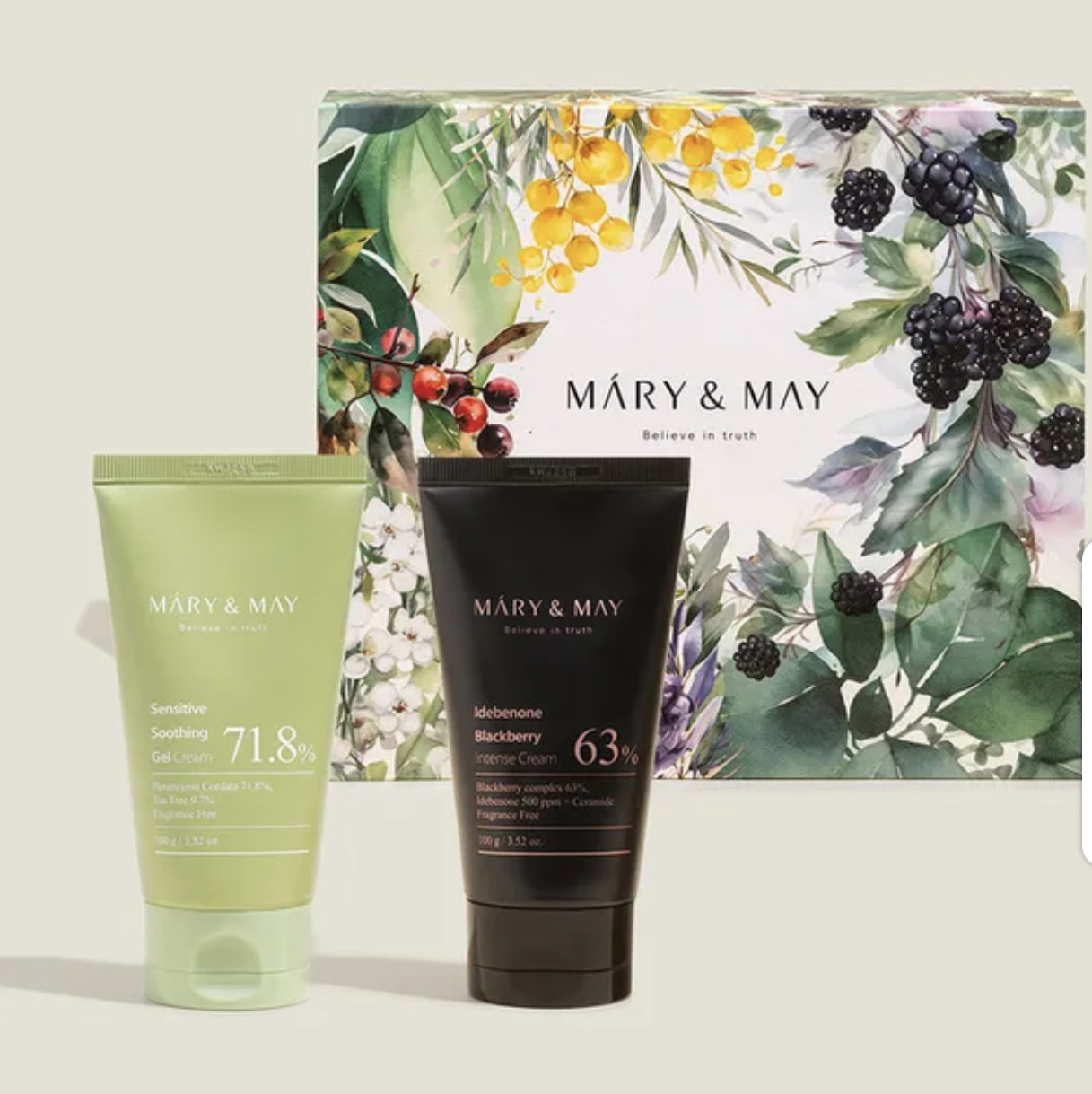 [MARY & MAY] Soothing Gel Cream + Idebenone Blackberry Cream Duo Set