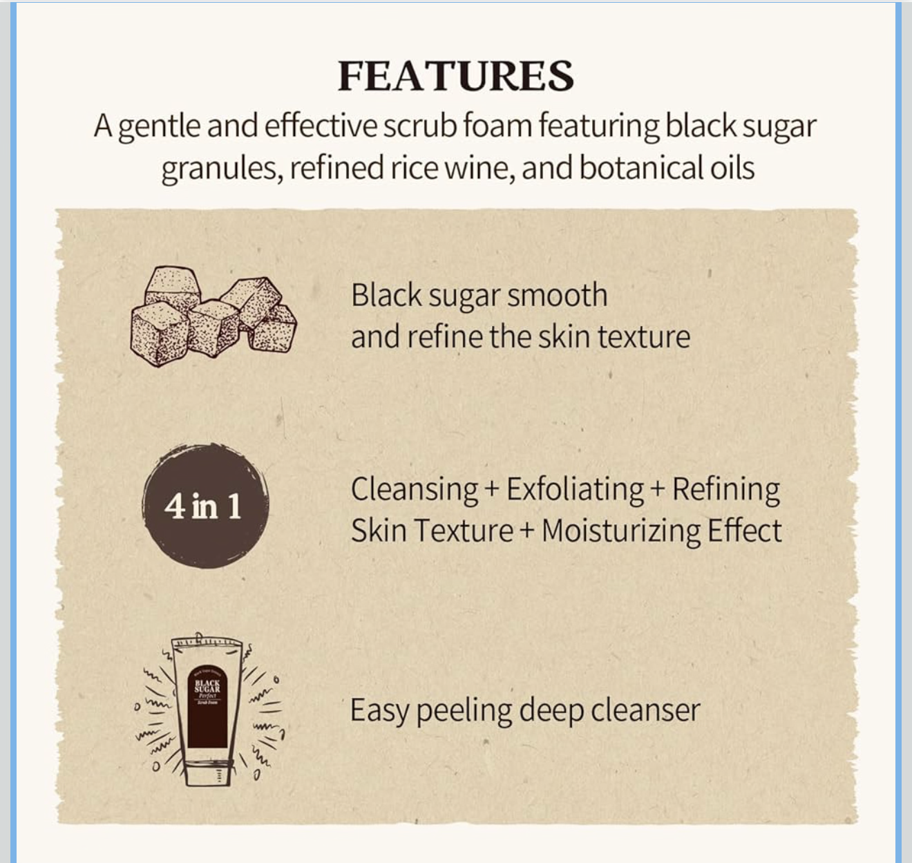 [SKINFOOD] Black Sugar Perfect Scrub Foam