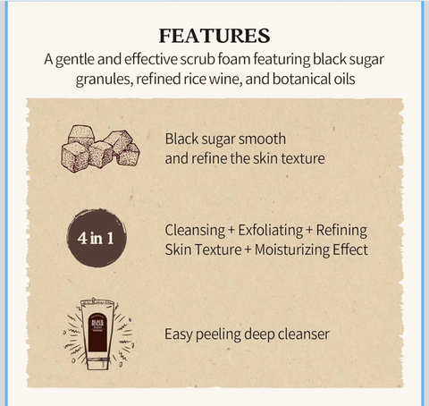 [SKINFOOD] Black Sugar Perfect Scrub Foam