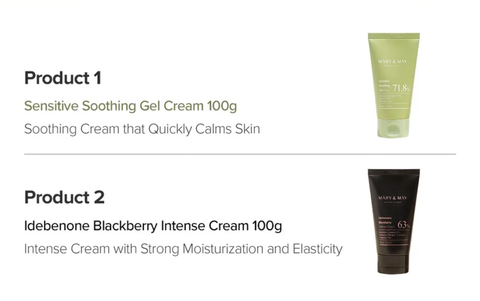 [MARY & MAY] Soothing Gel Cream + Idebenone Blackberry Cream Duo Set