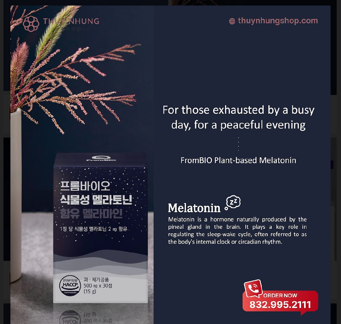 [FromBIO] Melatonin từ thực vật (500mg x 30 / hộp)