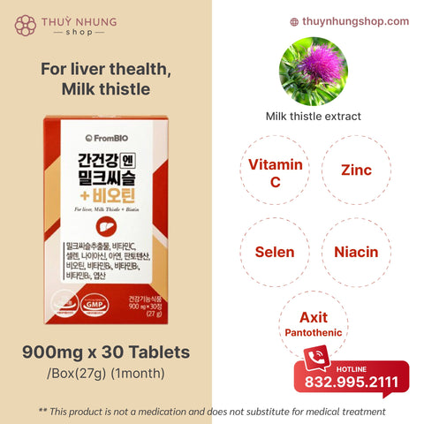 [FromBio] For liver, Milk Thistle + Biotin - Thuy Nhung Shop