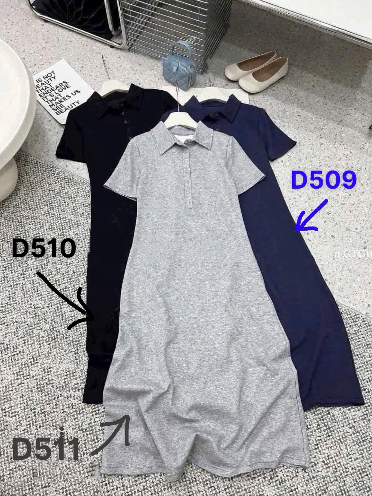 Dress D511 xám - Thuy Nhung Shop