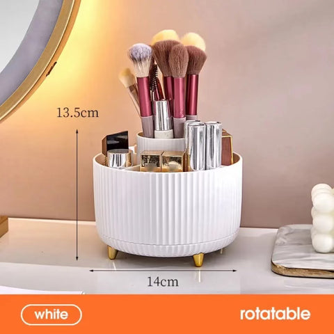 360° Rotating Makeup Brush Organizer