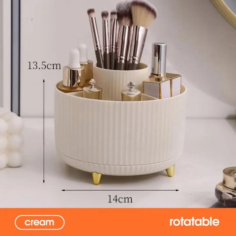 360° Rotating Makeup Brush Organizer