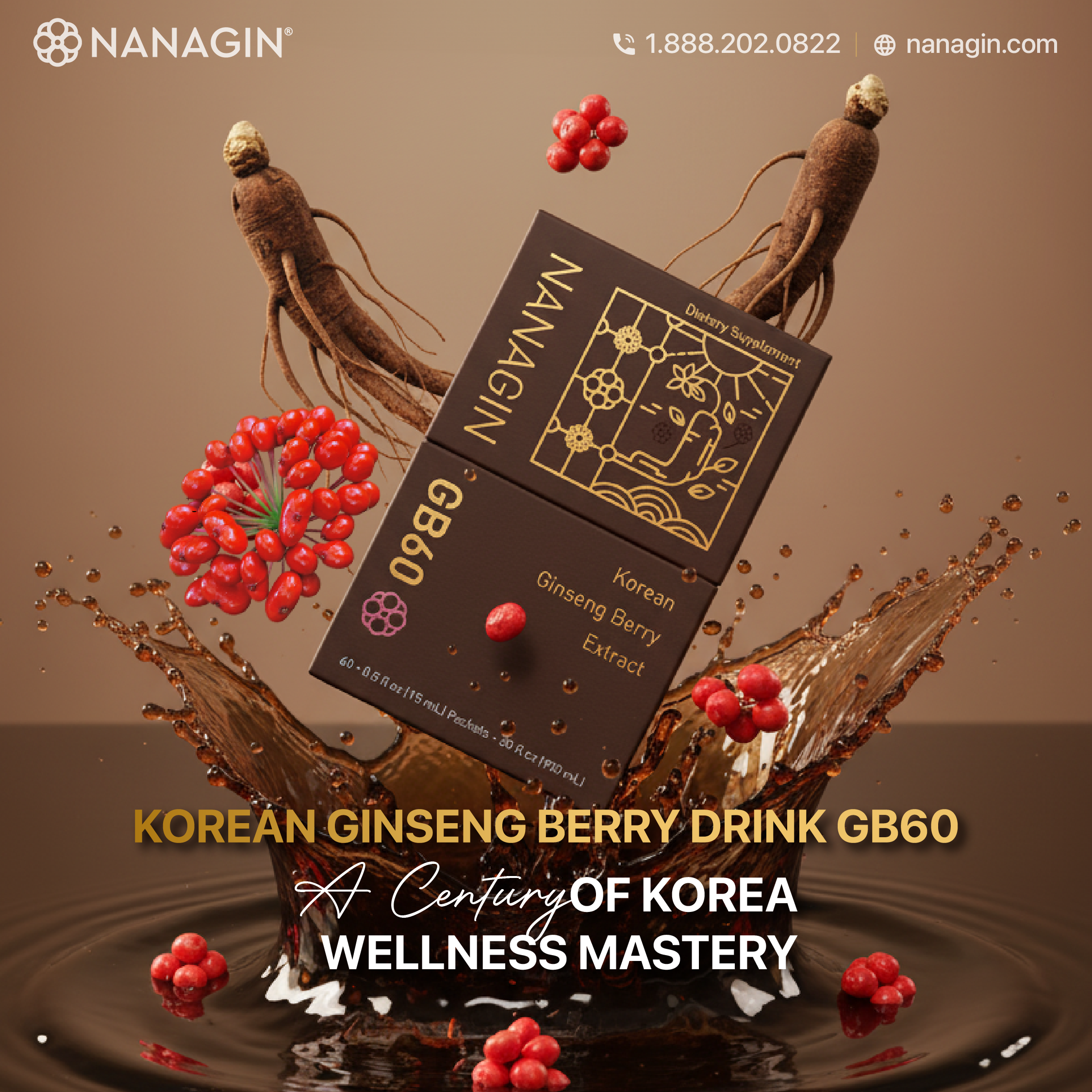 [Dr Ginseng Berry] Nước uống nhân sâm Hàn Quốc GB60 60 ngày