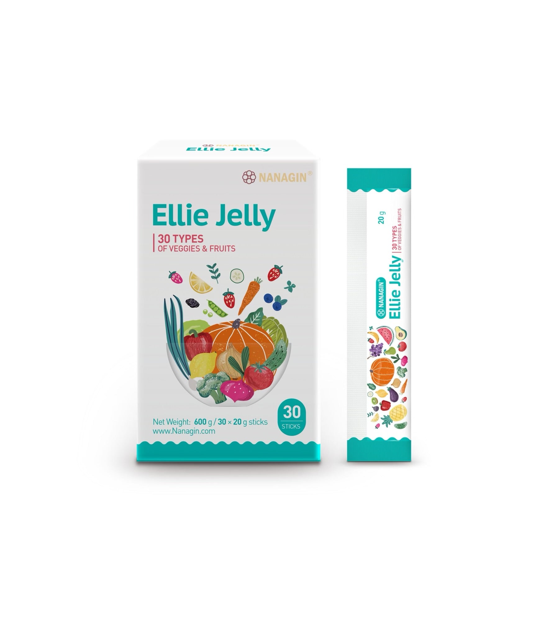 [ Nanagin ] Ellie Jelly - 30 Types of Veggies & Fruits - Thuy Nhung Shop