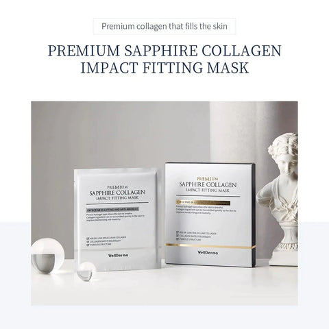 [WellDerma]Premium Sapphire Collagen Impact Fitting Mask Set - Thuy Nhung Shop